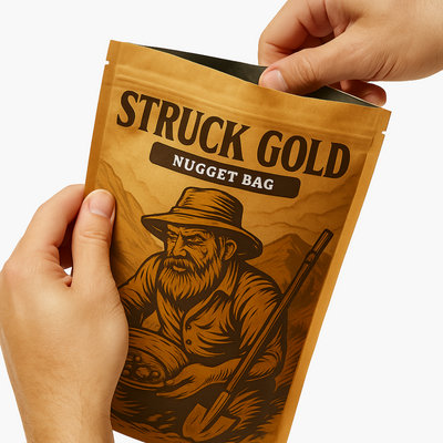 Gold panning step - OPEN YOUR SEALED BAG OF PAYDIRT